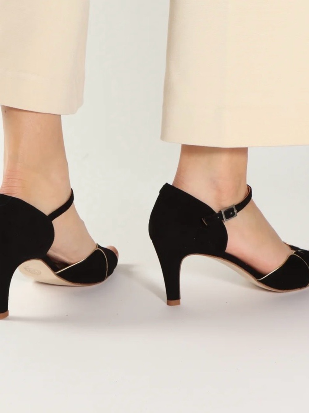 EMMA GO PHOEBE SUEDE BLUE & GOLD SHOES - Picture 7 of 7